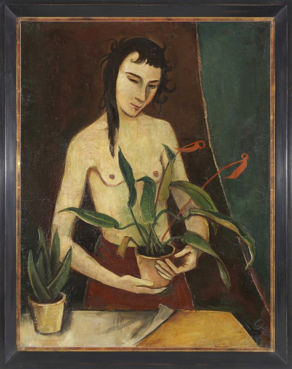 Karl Hofer - Frau mit Pflanzen - Frame image