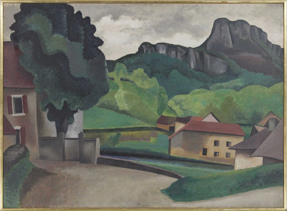 Auguste Francois Julien Herbin - Village (Paysage à Mouthier-Haute-Pierre) - Frame image