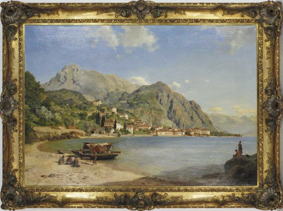 Albert August Zimmermann - Am Ufer des Comer Sees (Menaggio) - Frame image