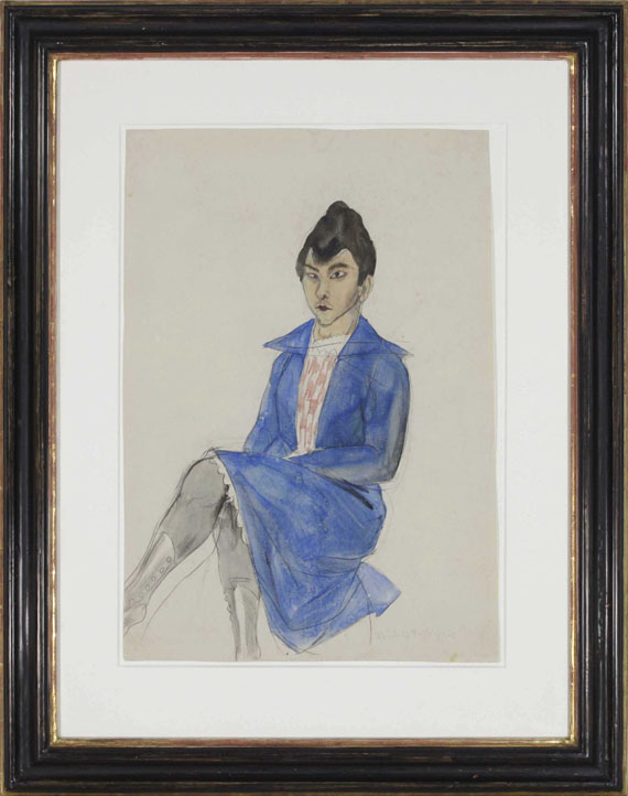 Rudolf Schlichter - Frau mit blauem Kleid - Frame image
