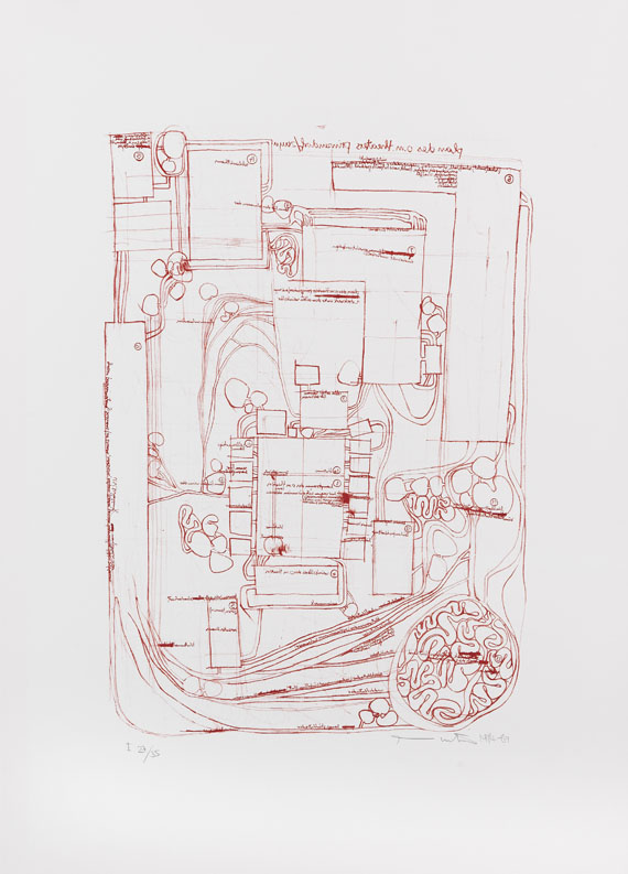 Hermann Nitsch - Architektur des Orgien und Mysterien Theaters (Mappe I) - 