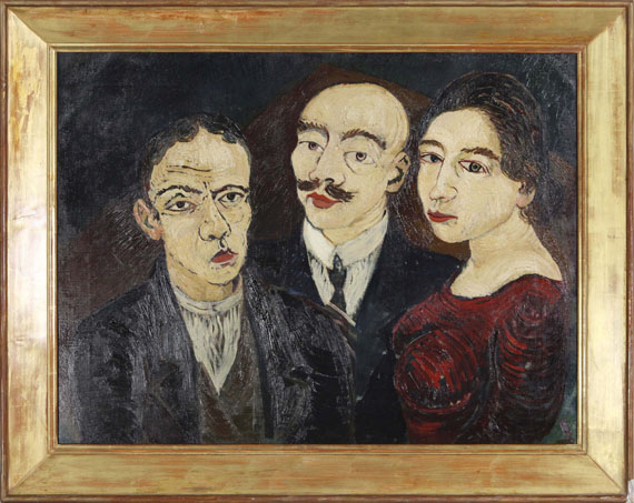 Josef Scharl - Frau mit zwei Männern - Frame image