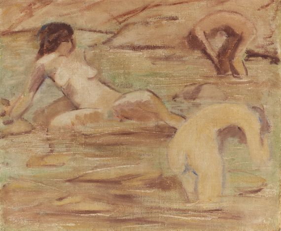 Otto Mueller<br />Drei badende Mädchen, Um 1911