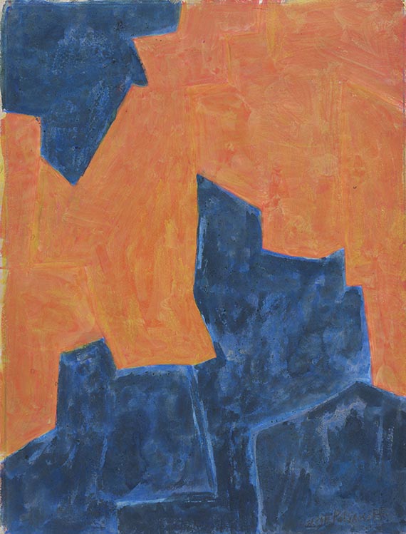 Serge Poliakoff - Composition bleue et orange