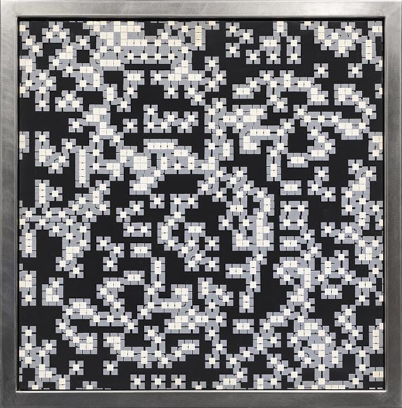 François Morellet - Superposition d'une répartition aléatoire de 20% de carrés - Frame image