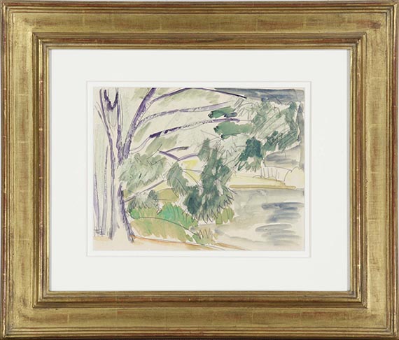 Ernst Ludwig Kirchner - Unter Bäumen am See - Frame image