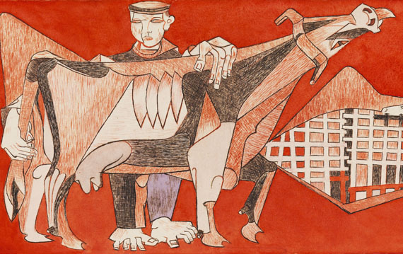 Heinrich Campendonk - Mann mit roten Kühen - 