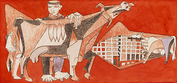 Heinrich Campendonk - Mann mit roten Kühen