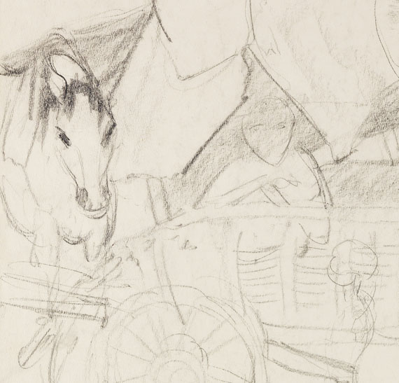 Otto Mueller - Zigeunerwagen mit Pferd und Krug - 