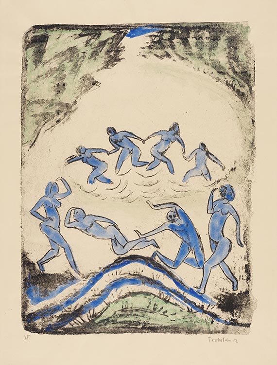 Hermann Max Pechstein - Der Tanz (Tanzende und Badende am Waldteich)