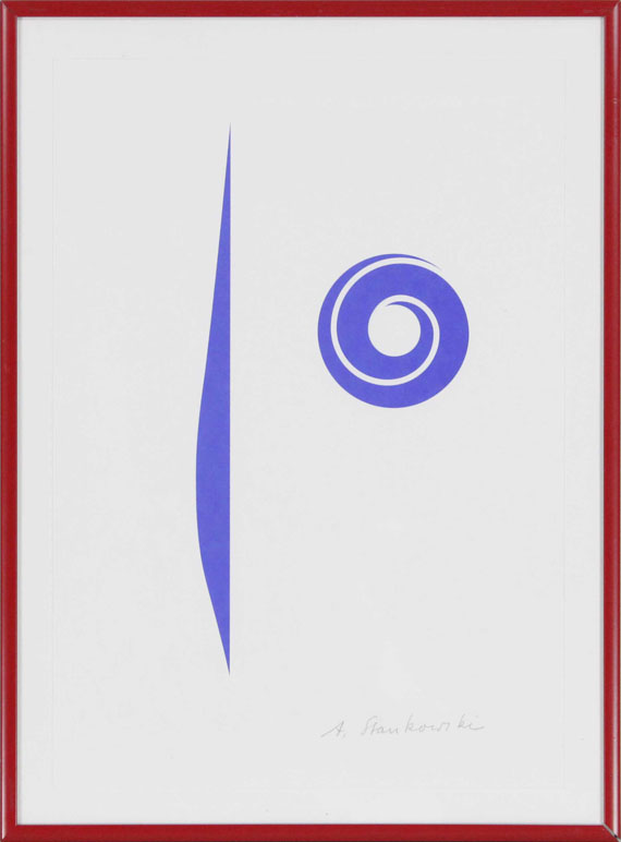 Anton Stankowski - Abstrakt Blau (Spirale blau) - Frame image