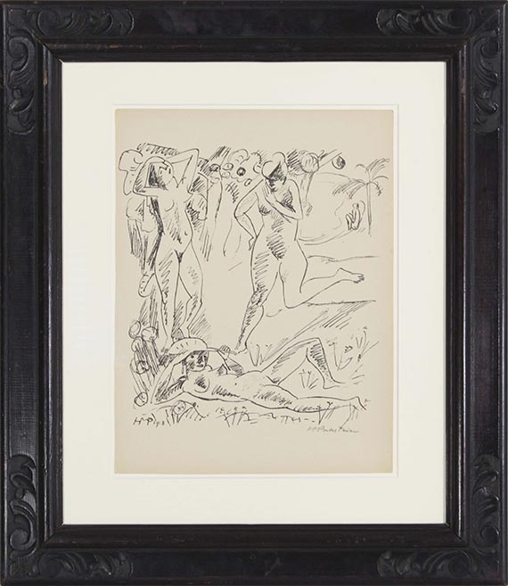 Hermann Max Pechstein - Komposition (mit drei Palauakten) - Frame image