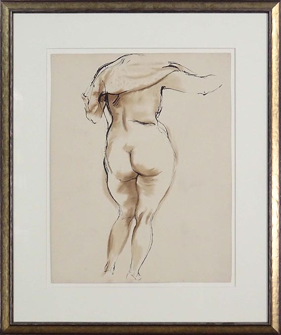 George Grosz - Rückenakt mit Tuch - Frame image