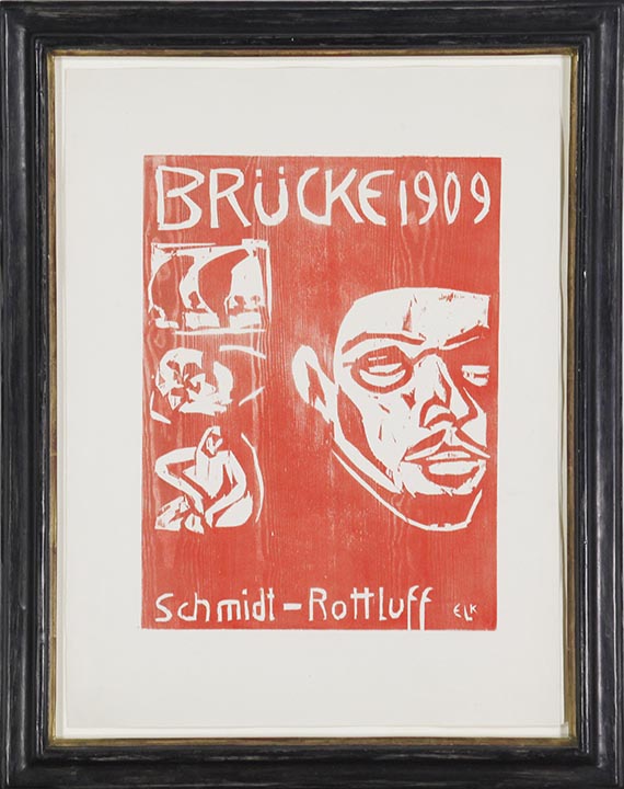Kirchner - Umschlag der IV. Jahresmappe der Künstlergruppe Brücke - Porträt Schmidt-Rottluff