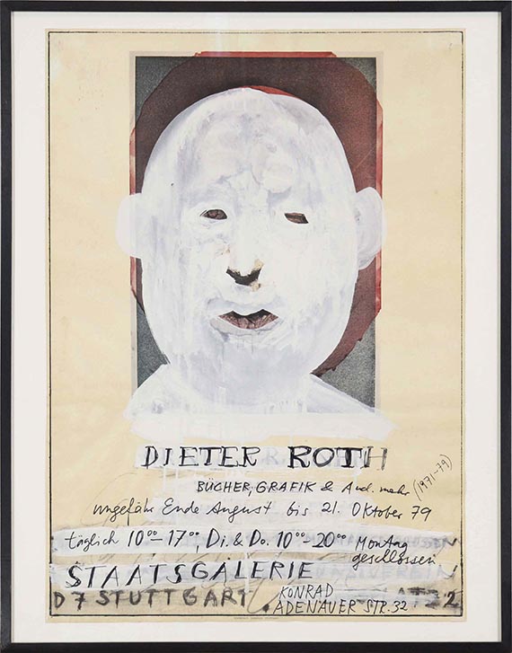 Dieter Roth - Selbstbildnis (Übermaltes Plakat einer Arnulf-Rainer-Ausstellung) - Frame image