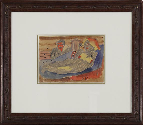 Franz Radziwill - Einäugiger weiblicher Akt mit darüber sitzendem Mann - Frame image