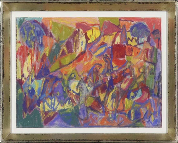 Adolf Hölzel - Komposition mit Landschaft und Figurengruppe - Frame image
