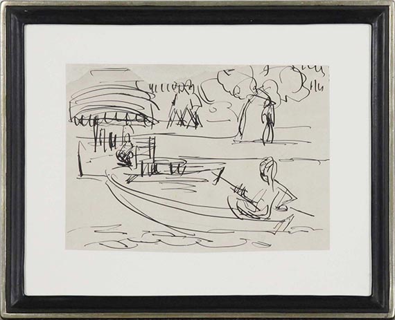 Ernst Ludwig Kirchner - Boote am Ufer des Zürichsee - Frame image