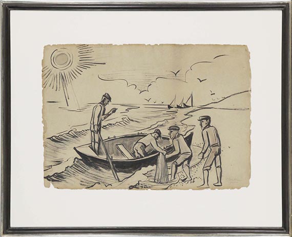 Hermann Max Pechstein - Fischer am Meer - Frame image