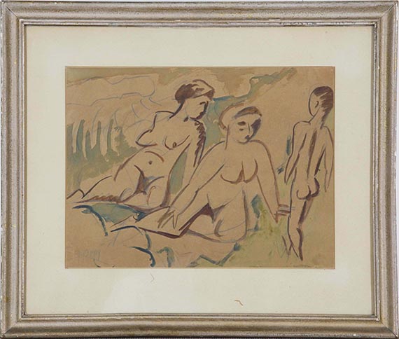 Hermann Max Pechstein - Akte am Strand - Frame image