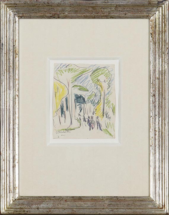 Ernst Ludwig Kirchner - Spaziergänger (Waldweg) - Frame image
