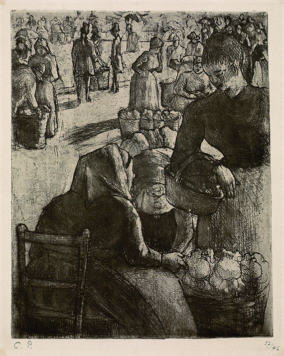 Camille Pissarro - Marché aux légumes, à Pontoise