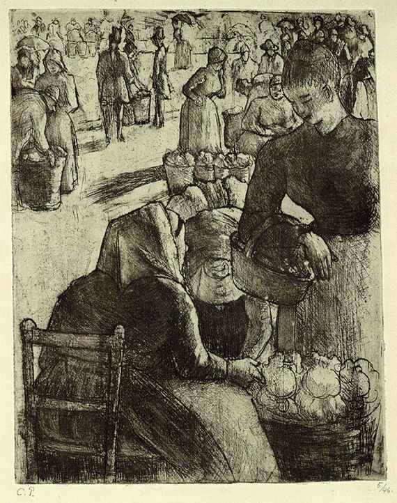 Camille Pissarro - Marché aux légumes, à Pontoise
