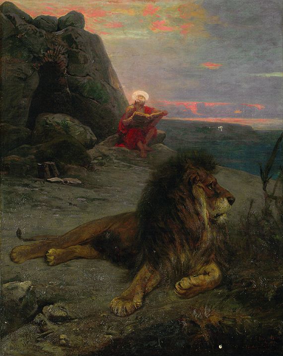 Paul Friedrich Meyerheim - Hieronymus und der Löwe