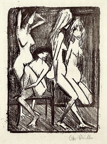 Otto Mueller - Drei Mädchen vor dem Spiegel