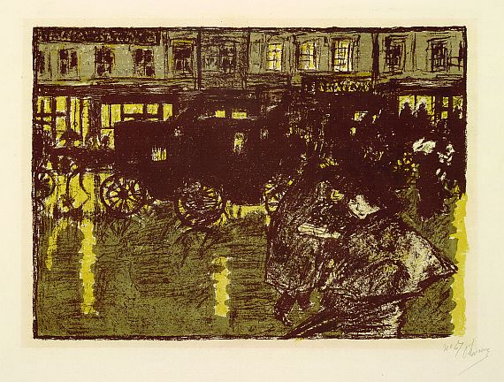 Pierre Bonnard - Rue, le soir, sous la pluie