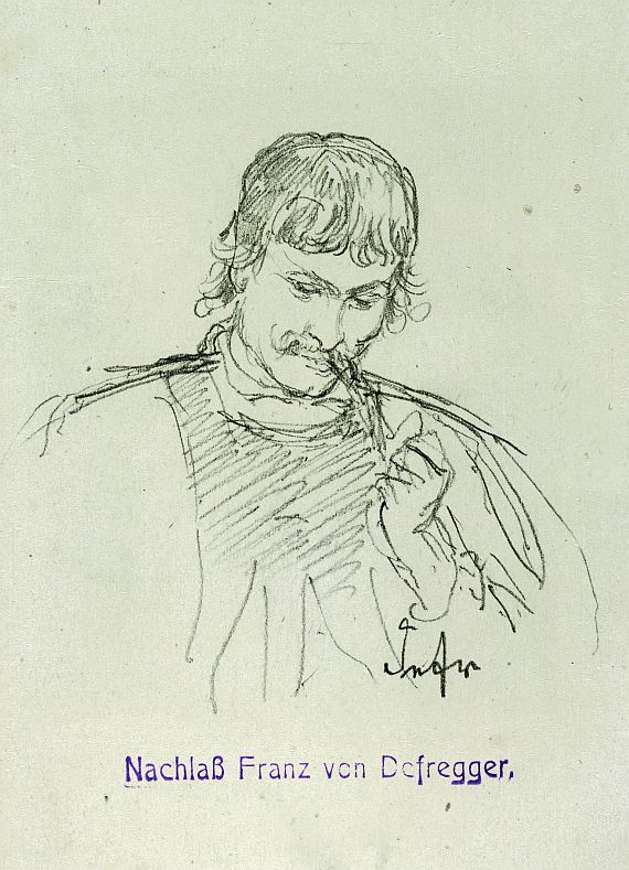 Franz von Defregger - Brustbild eines rauchenden Tirolers