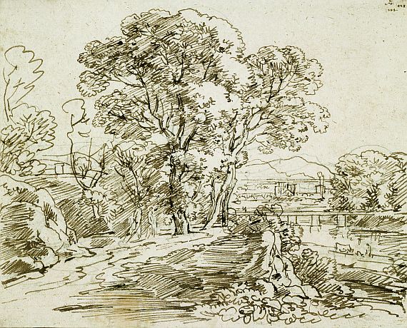 Johann Georg von Dillis - Landschaft am Flussufer