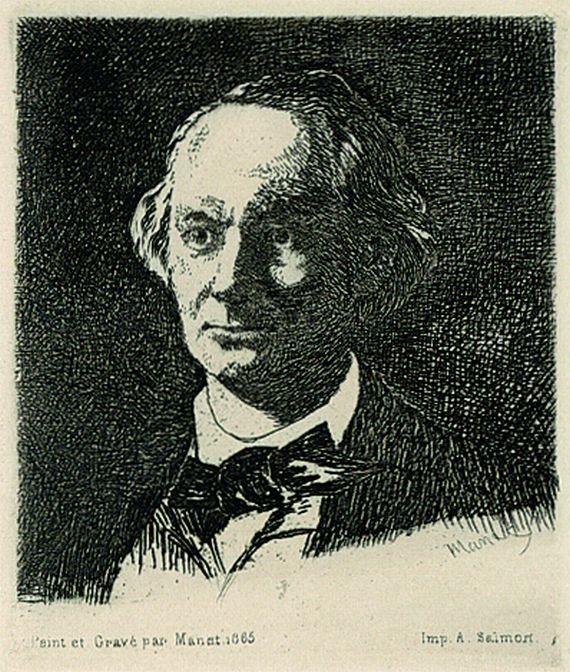 Edouard Manet - 2 Bll.: Charles Baudelaire de face III. Le chat et les fleurs