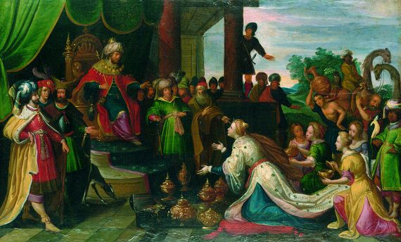 Flämischer Meister - Die Königin von Saba vor König Salomo