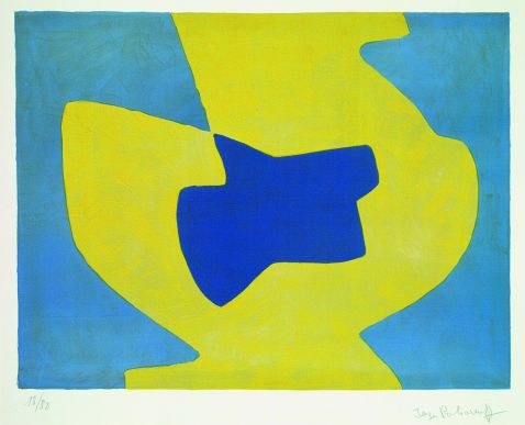 Serge Poliakoff - Composition bleue et jaune