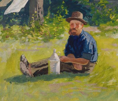 Friedrich Schwinge - Selbstporträt im Garten