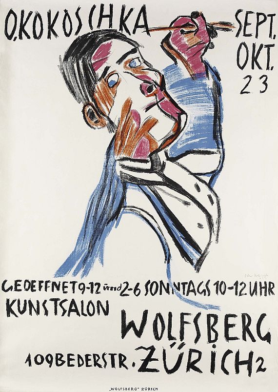 Oskar Kokoschka - Selbstbildnis von zwei Seiten als Maler (Plakat)