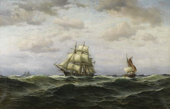 Franz Hünten - Vollschiff unter deutscher Flagge auf See