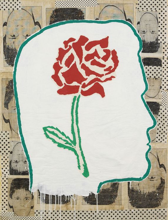 Donald Baechler - Profile with Flower (# 1)