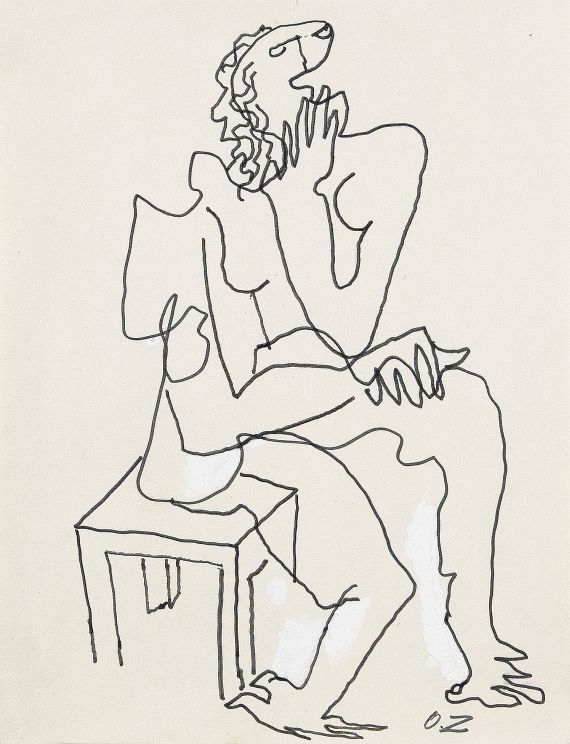 Ossip Zadkine - Homme assis