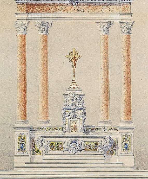 Joseph Galinier - Zugeschrieben - Entwurf für einen Altar