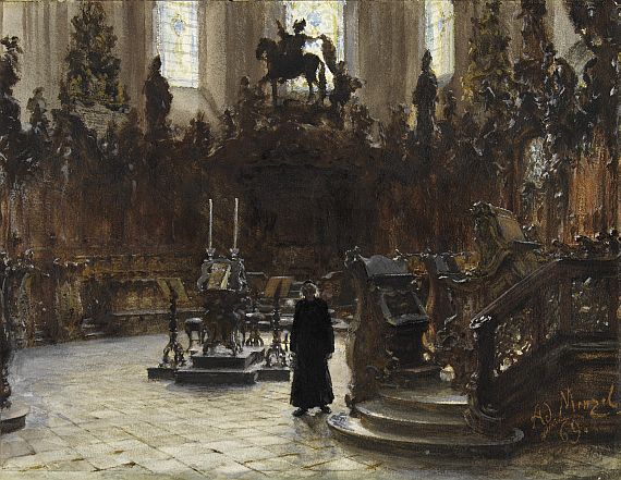 Adolph von Menzel - Das Chorgestühl im Dom zu Mainz