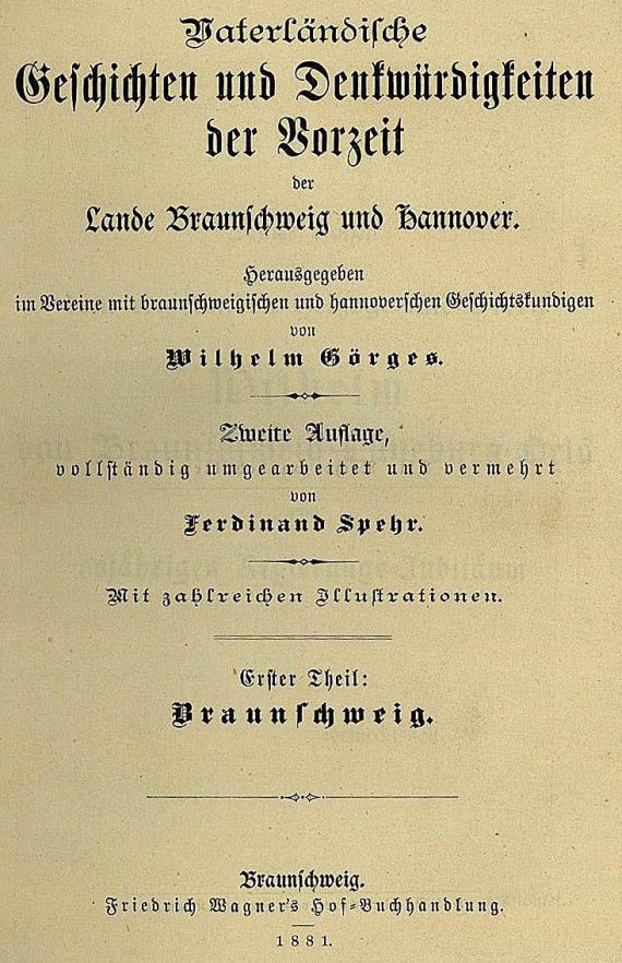Ferdinand Spehr - Braunschweig und Hannover, 3 Bde.