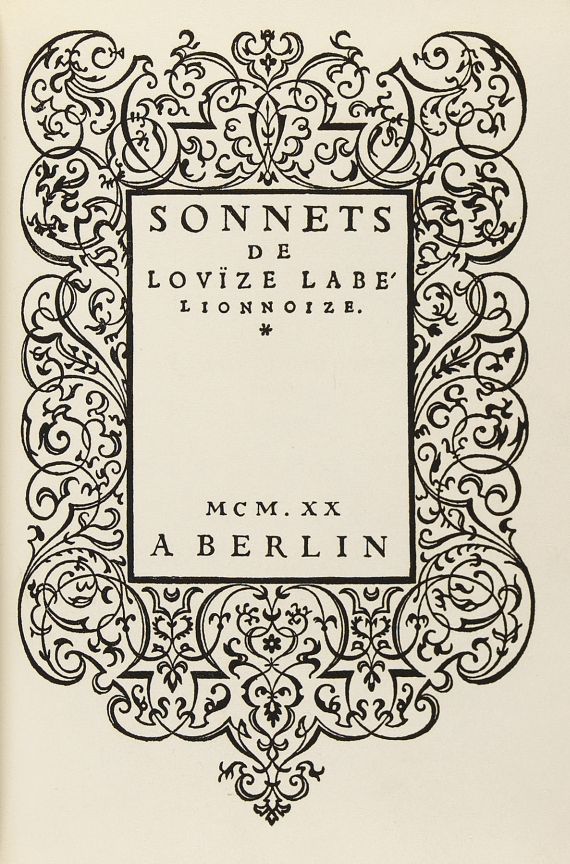 Louise Labé - Sonnets. 1920.