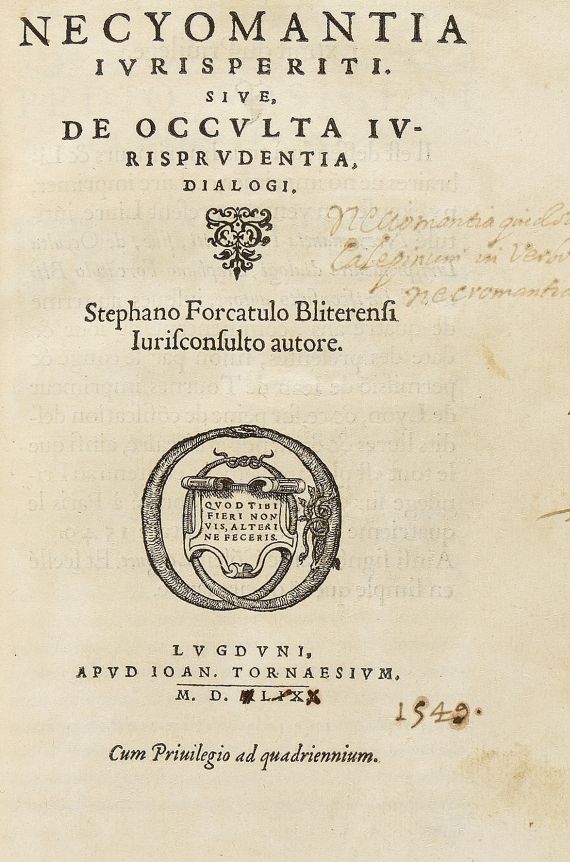 Estienne Forcadel - Necyomantia iurisperiti. 1549.
