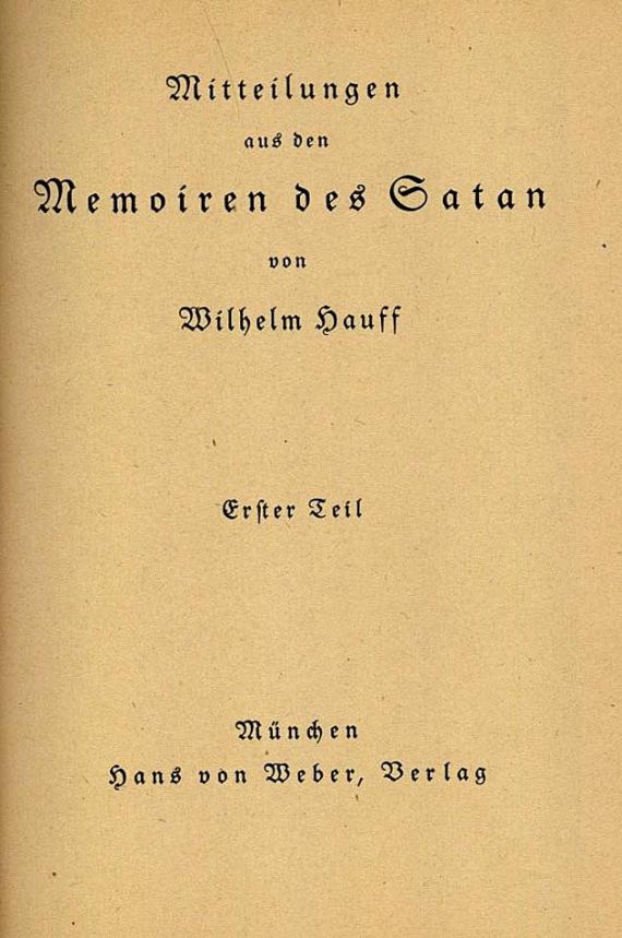 Wilhelm Hauff - Memoiren des Satan, 2 Bde.