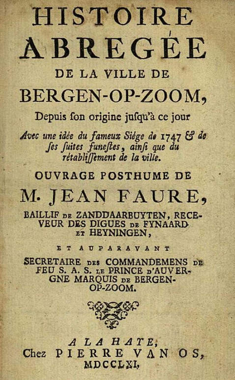 Jean Faure - Histoire Abregée. 1761