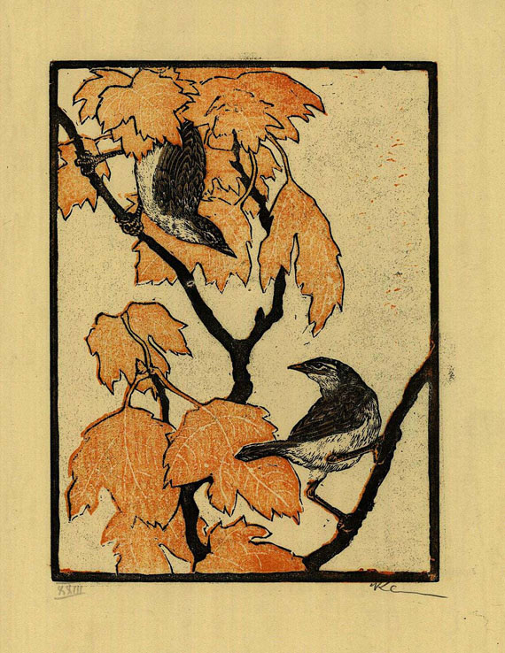 Walther Klemm - Vögel. 1922. (6 Holzschnitte)