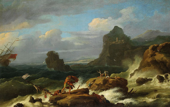 Pieter Mulier d. J. gen. Tempesta - Umkreis - Sturm an einer Felsenküste