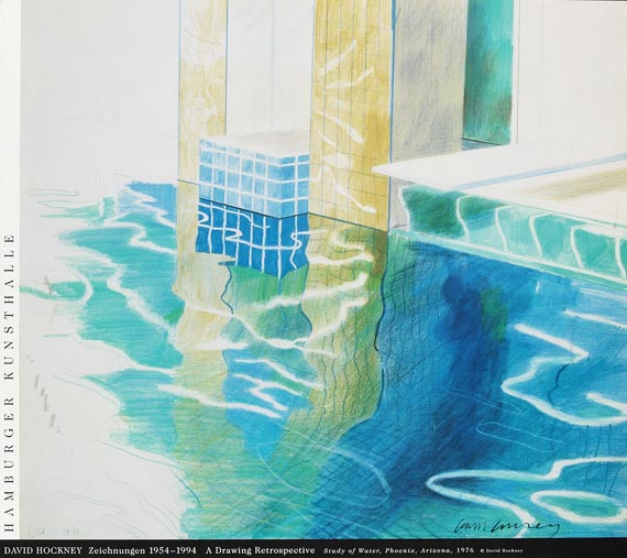 David Hockney - Plakat: Study of Water, Phoenix, Arizona